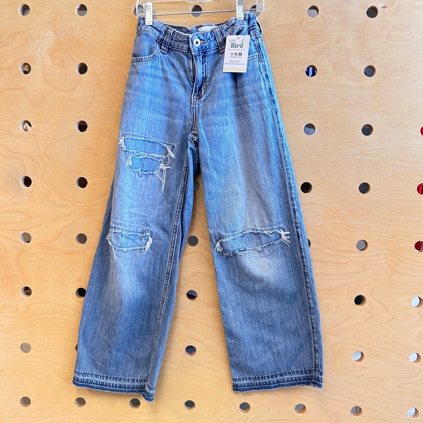 Distressed Ultra Wide Mom Denim