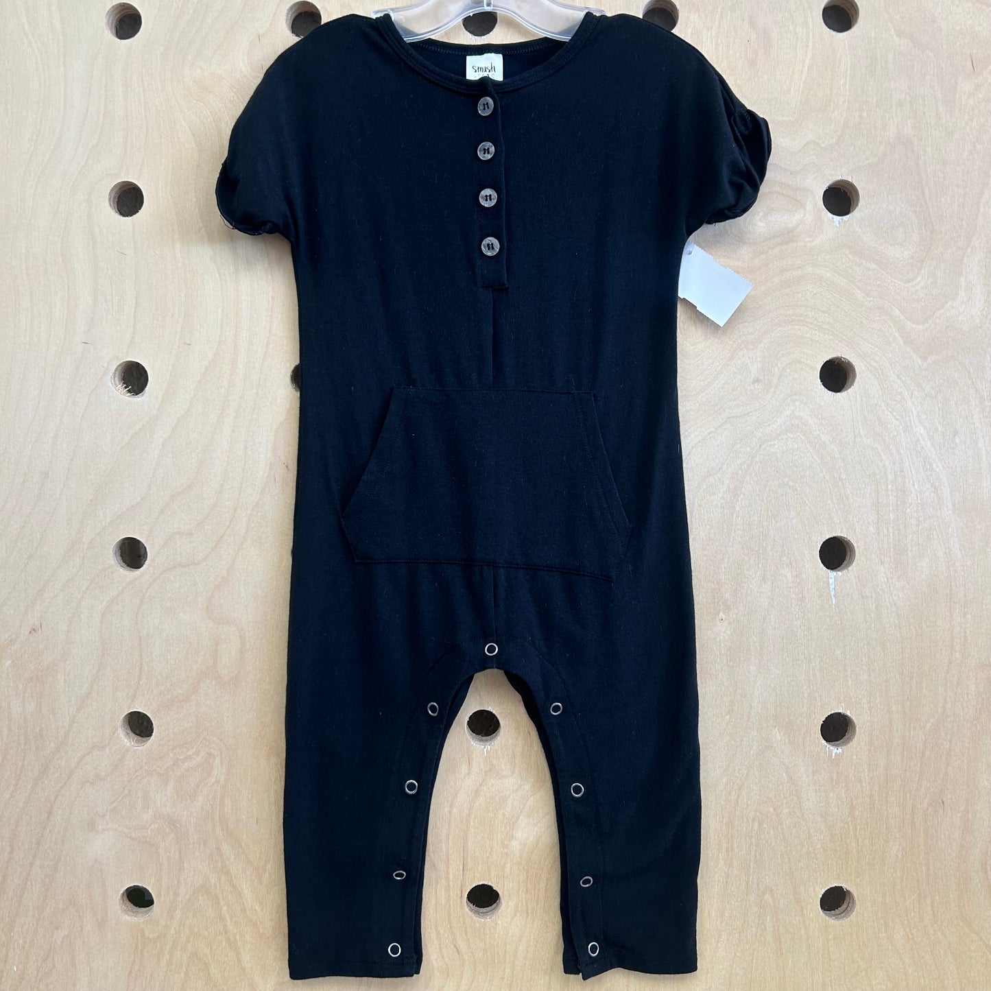 Black Button Romper