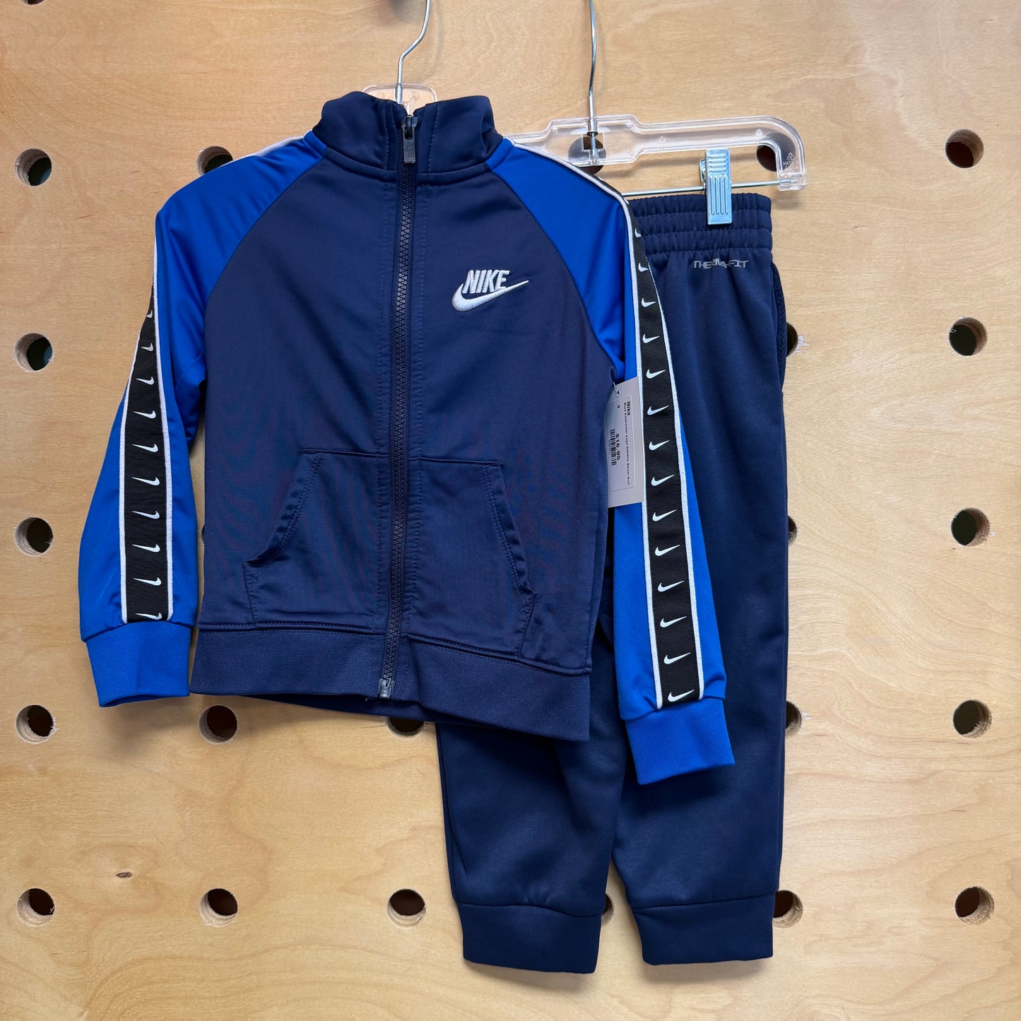 Blue Embroider Logo Athletic Sweat Suit