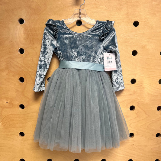Teal Velour/Tulle Dress