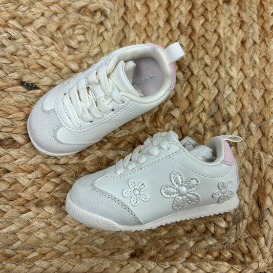 Cream/Pink Daisy Sneakers