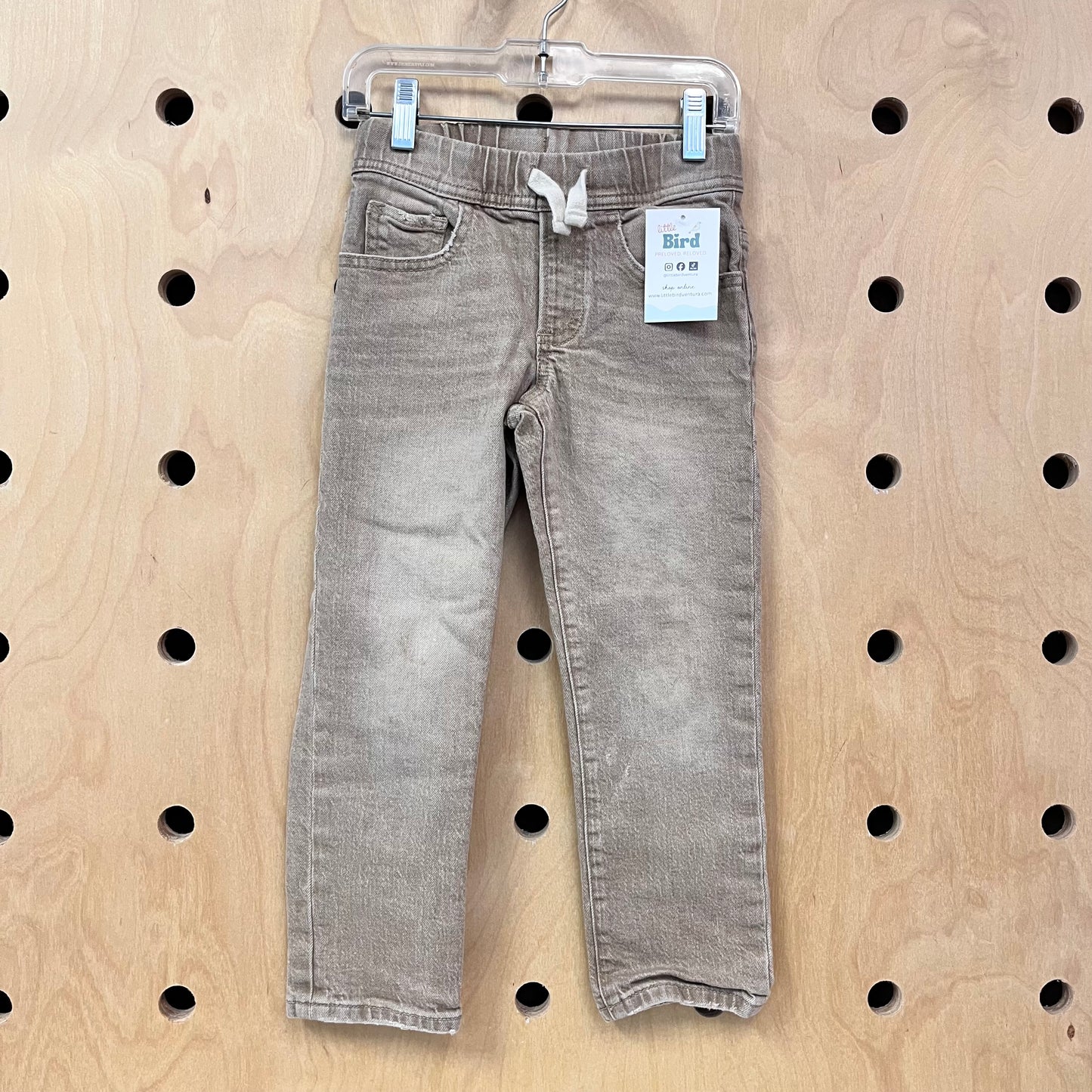 Pull On Tan Slim Denim