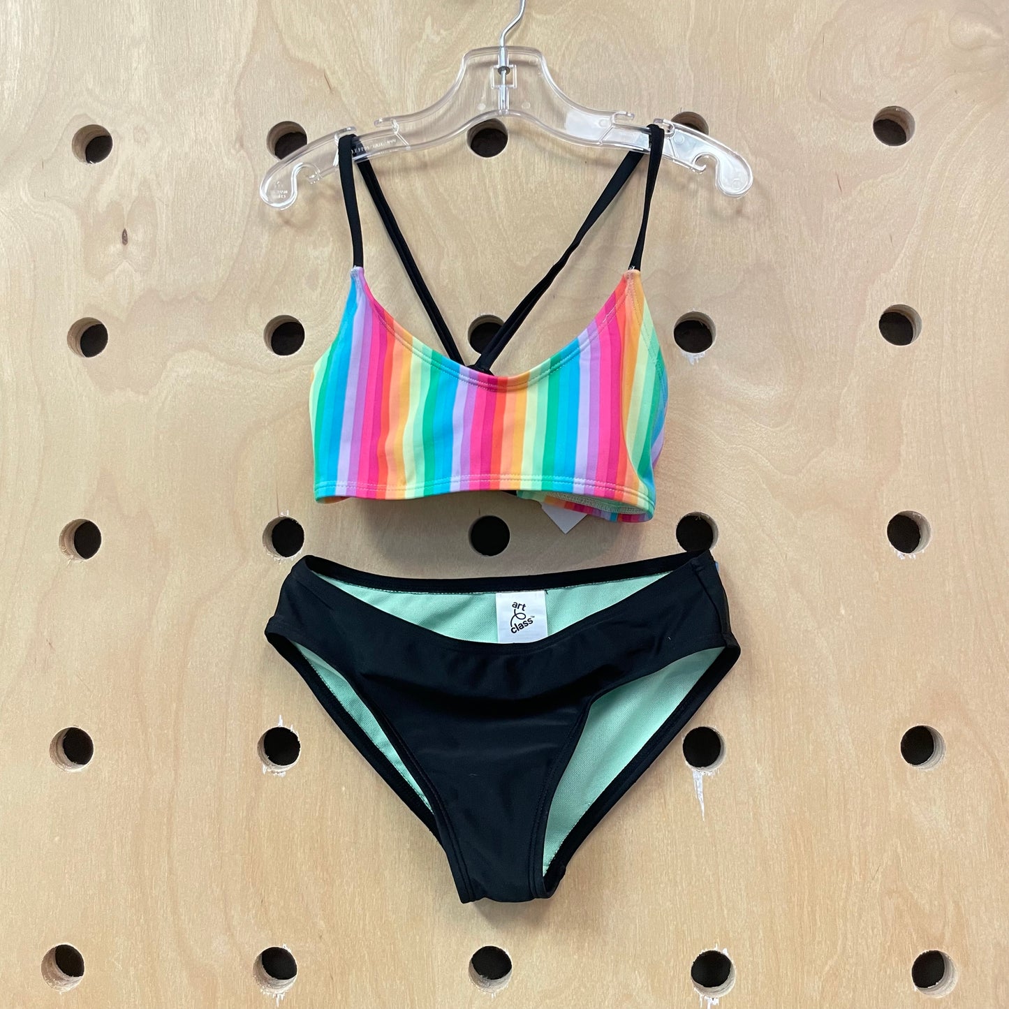 Rainbow + Black Swimsuit