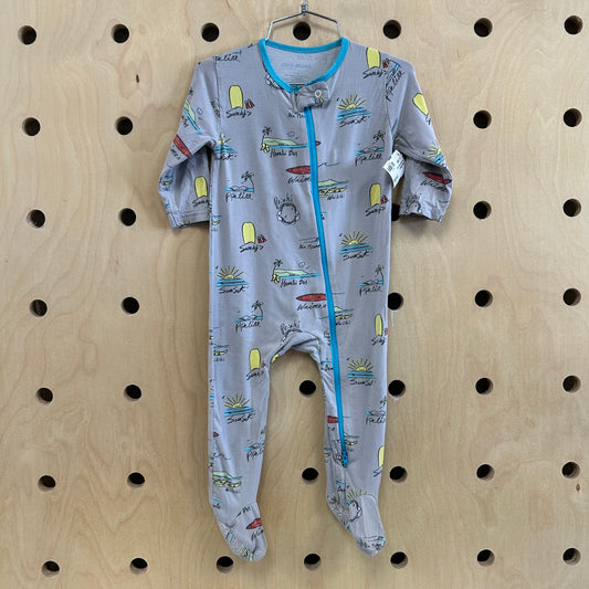 Grey Hawaii Bamboo Zippy