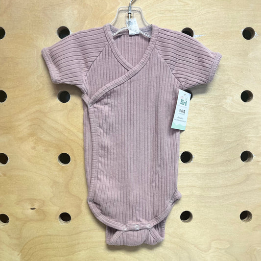 Dusty Pink Ribbed Organic Bodysuit