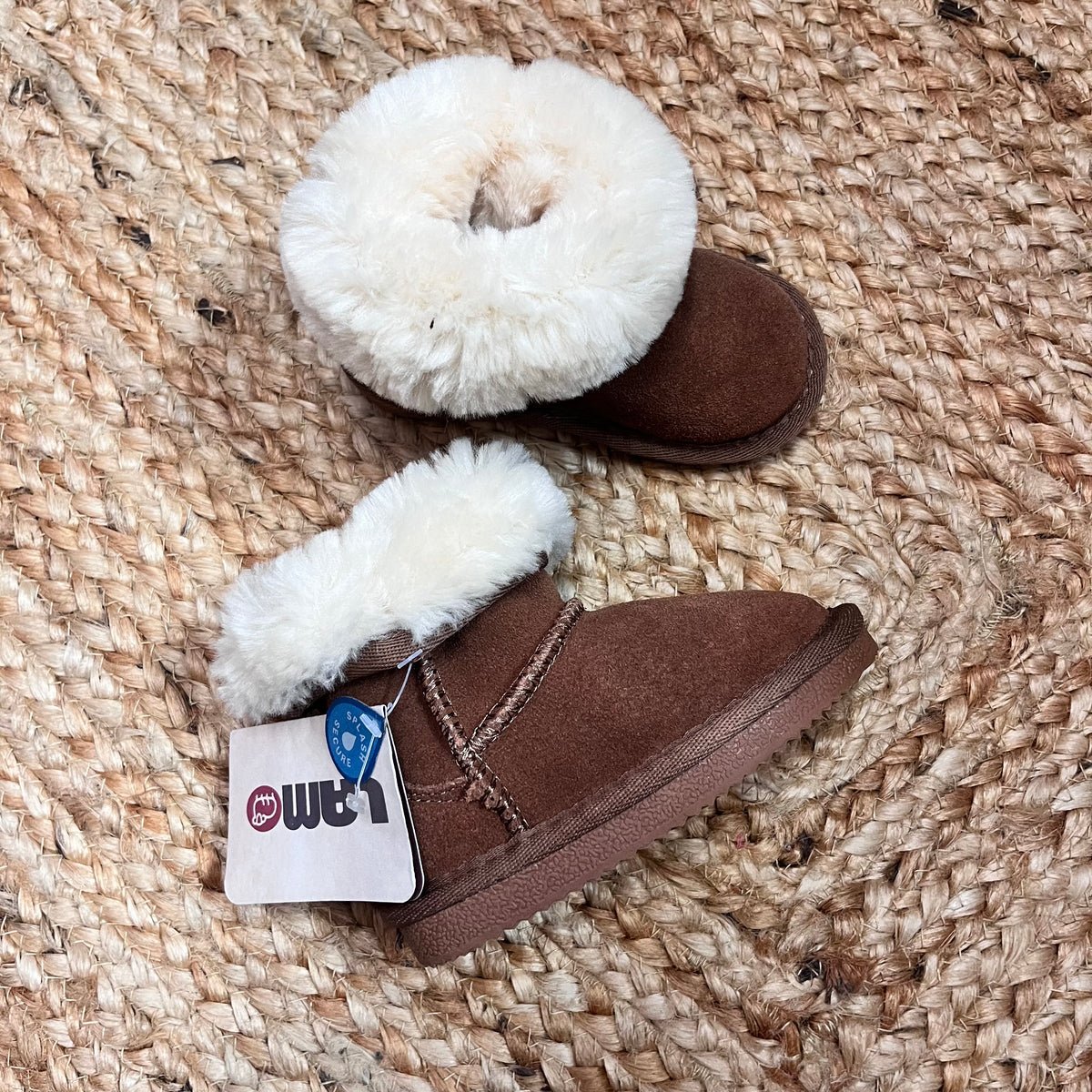 Brown & Beige Fluffy Boots NEW!