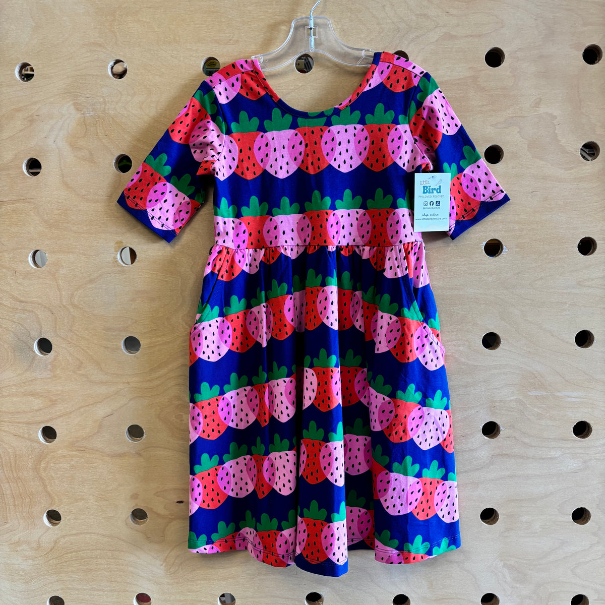 Blue Strawberry Twirl Dress