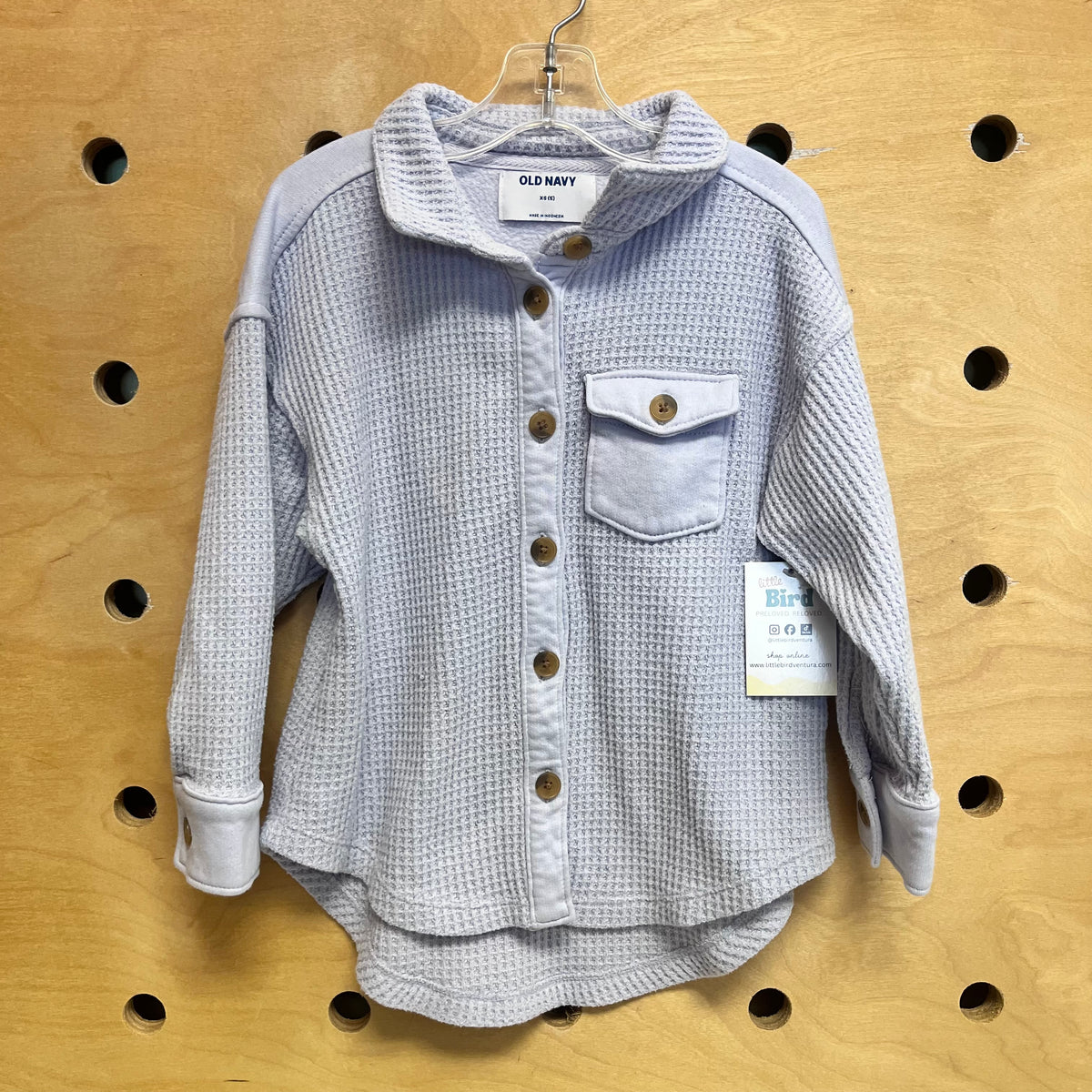 Lavender Waffle Knit Button Up