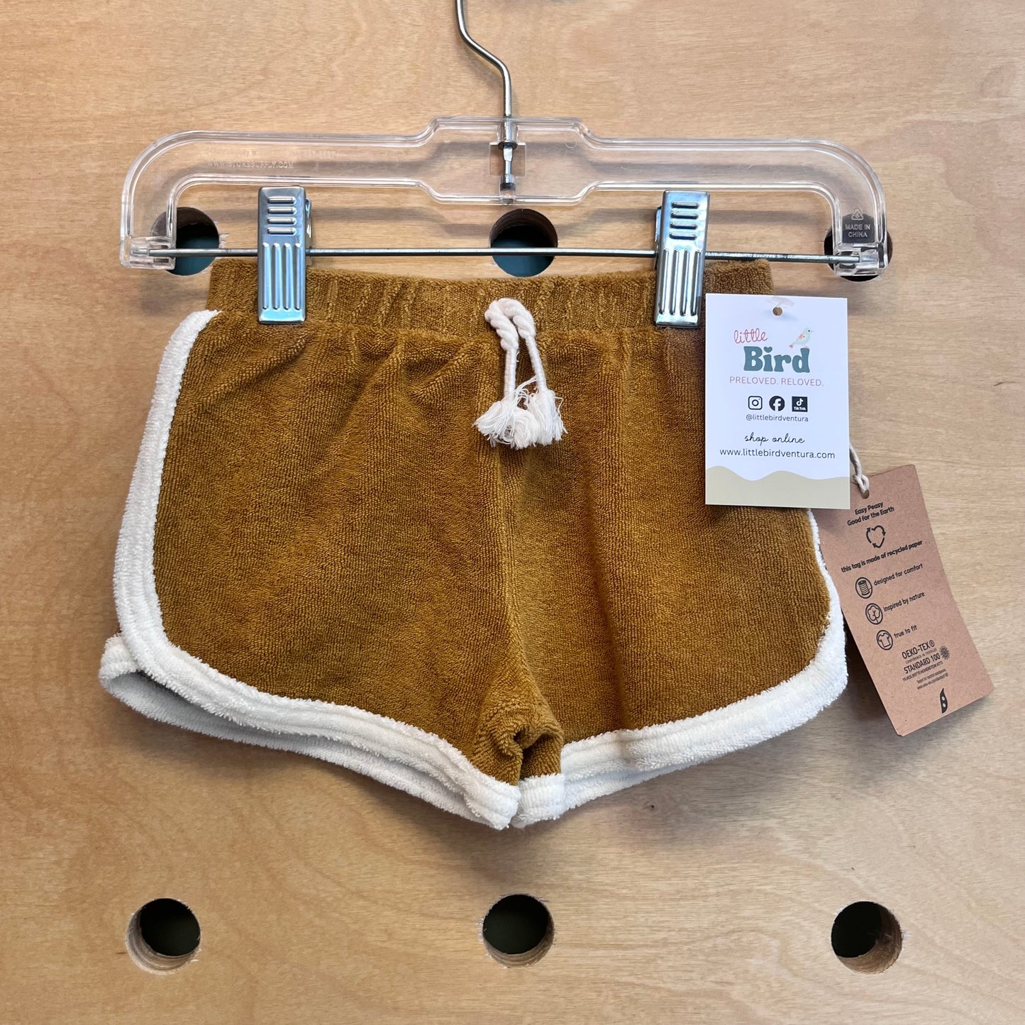 Organic Mustard Terry Shorts NEW!