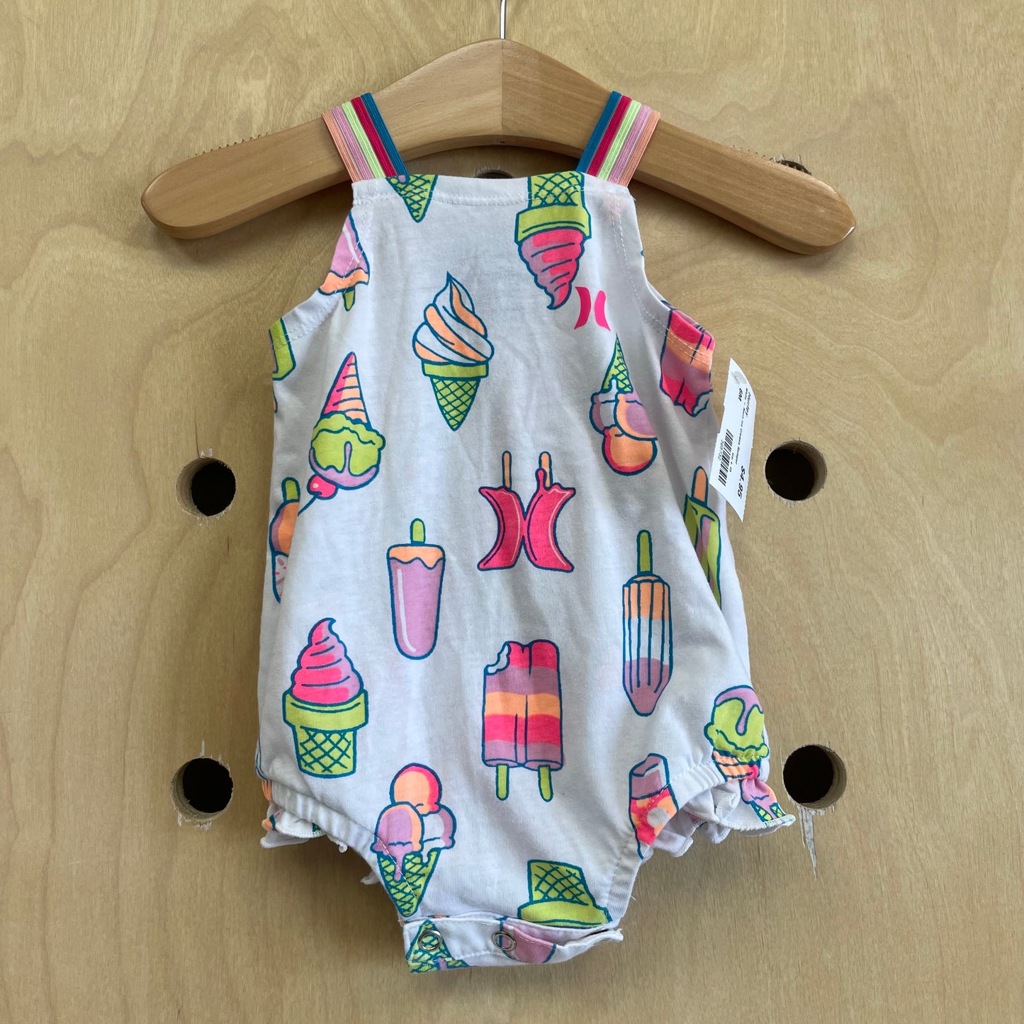 White + Neon Ice Creams Romper