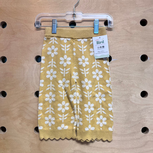 Yellow Floral Knit Pants
