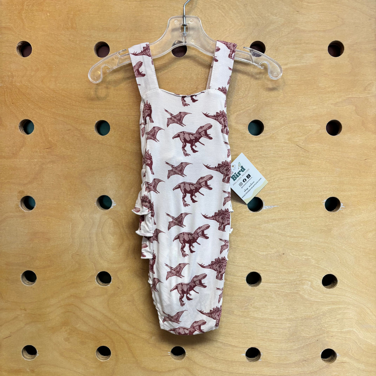 White/Pink Bamboo Dino Romper