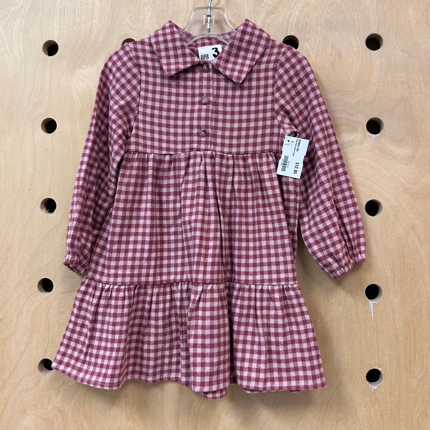 Pink Plaid Flannel Dress