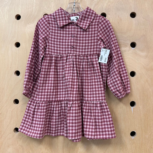 Pink Plaid Flannel Dress