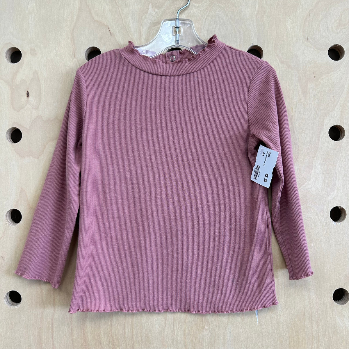 Dusty Pink Ribbed Top