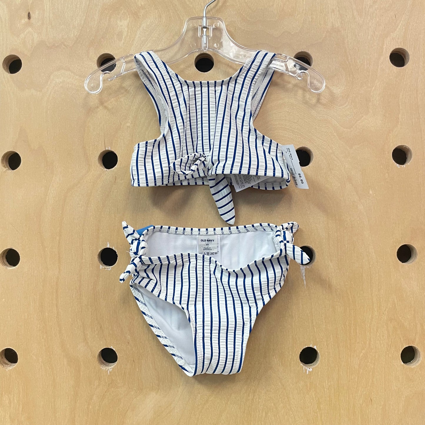 Navy + White Textured Swimsuit