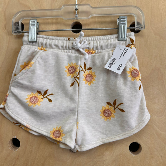 Cream Sunflower Shorts