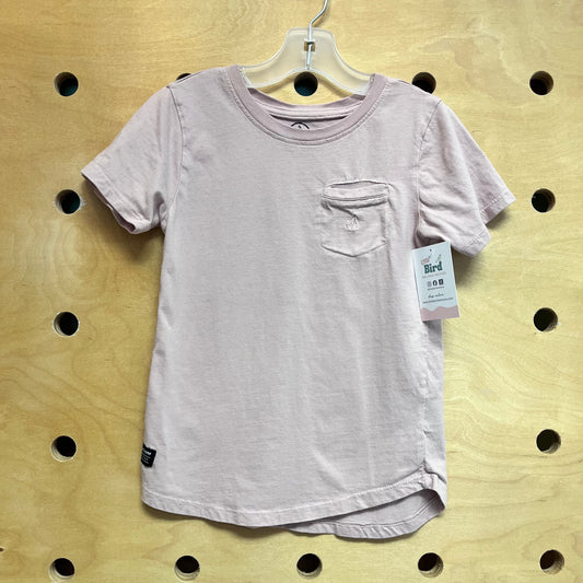 Lavender Embroidered Logo Pocket Tee