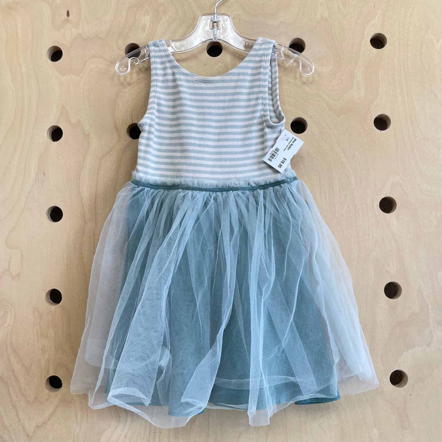 Blue Striped Tulle Dress