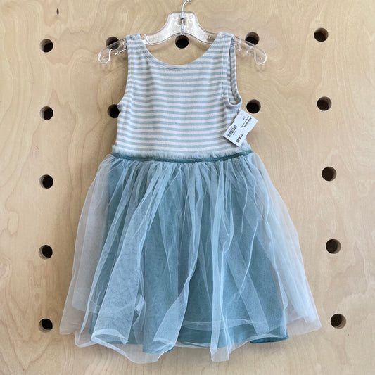 Blue Striped Tulle Dress