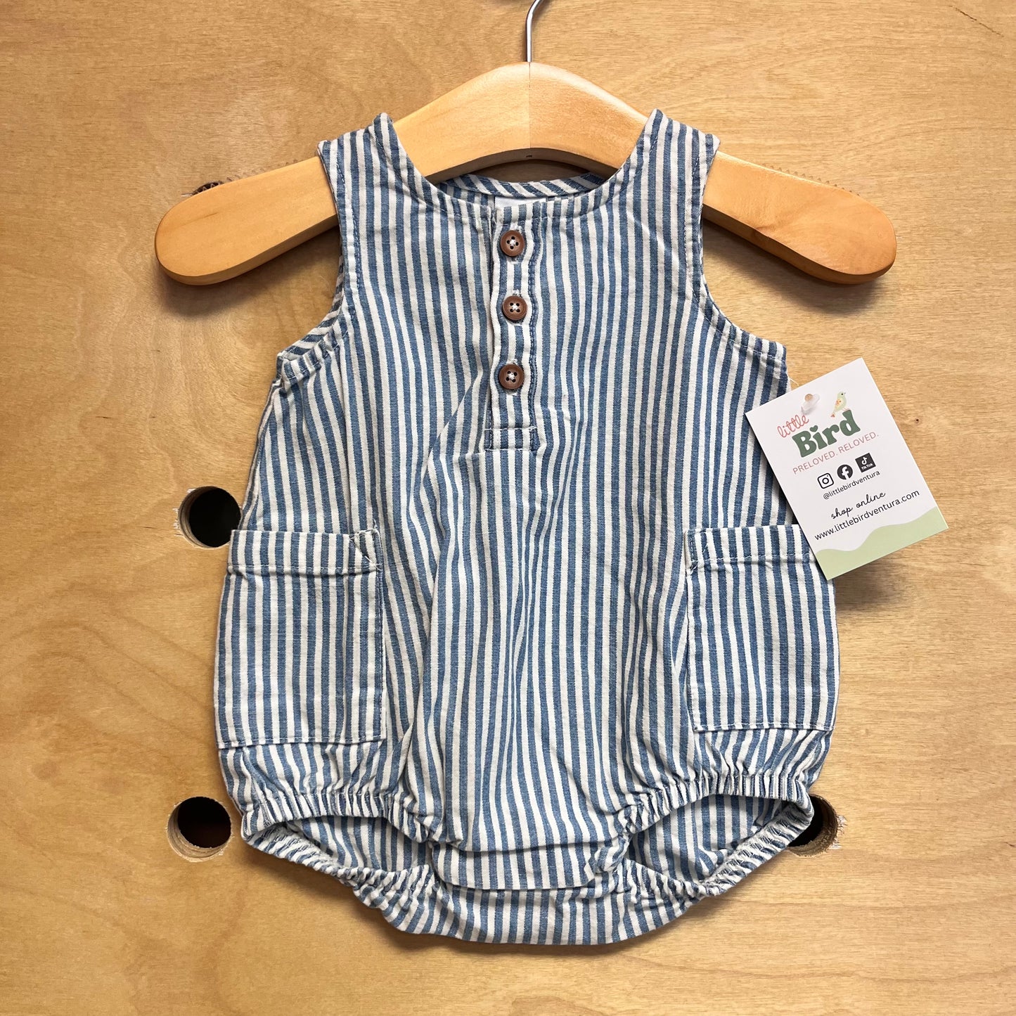 Blue Striped Romper