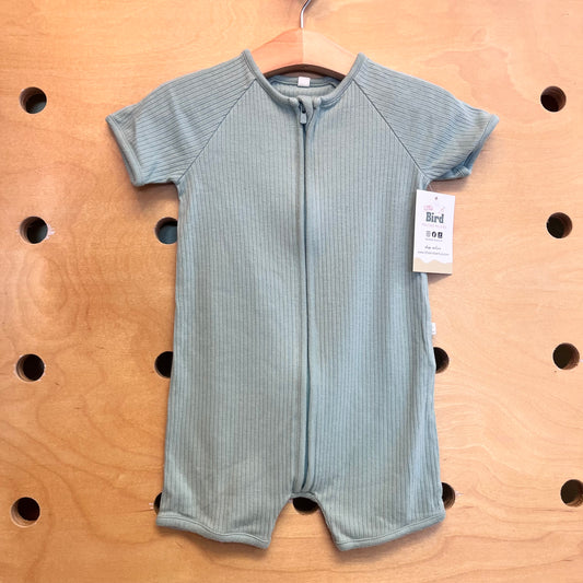 Green Ribbed Viscose Romper