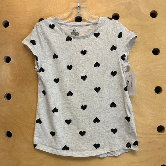 Organic Grey/Black Hearts Tee