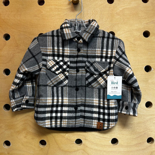 Grey/Brown Plaid Lined Flannel