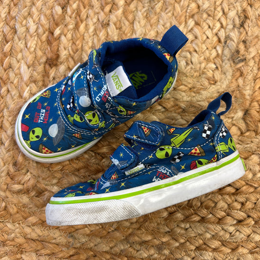 Blue Alien Velcro Sneakers