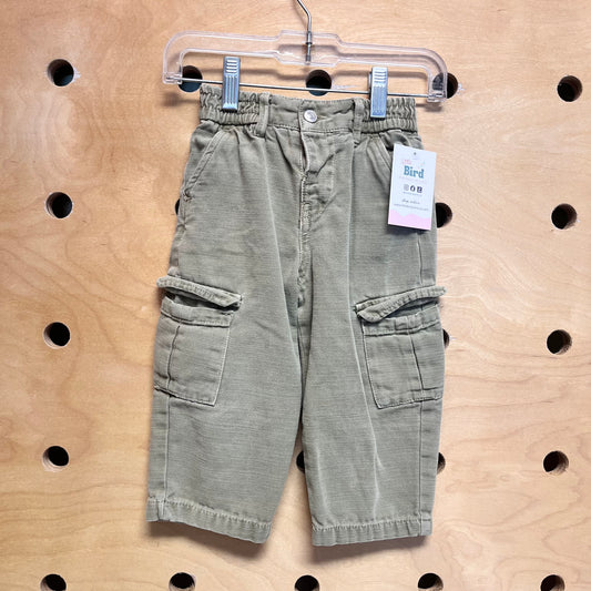 Green Cargo Denim Pants