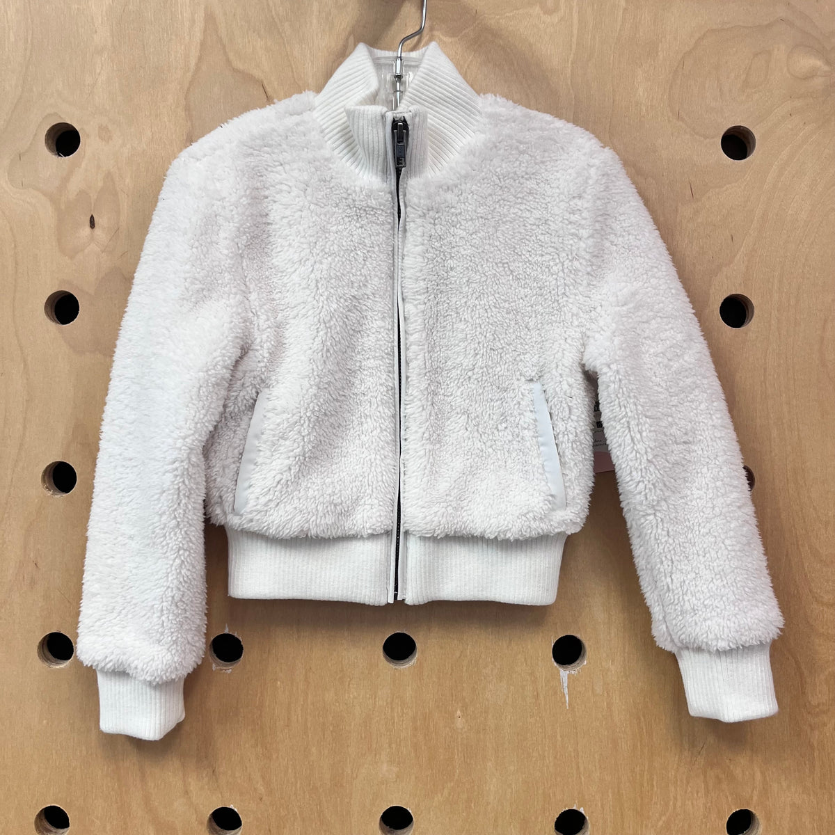 Fuzzy Cream Zip Jacket