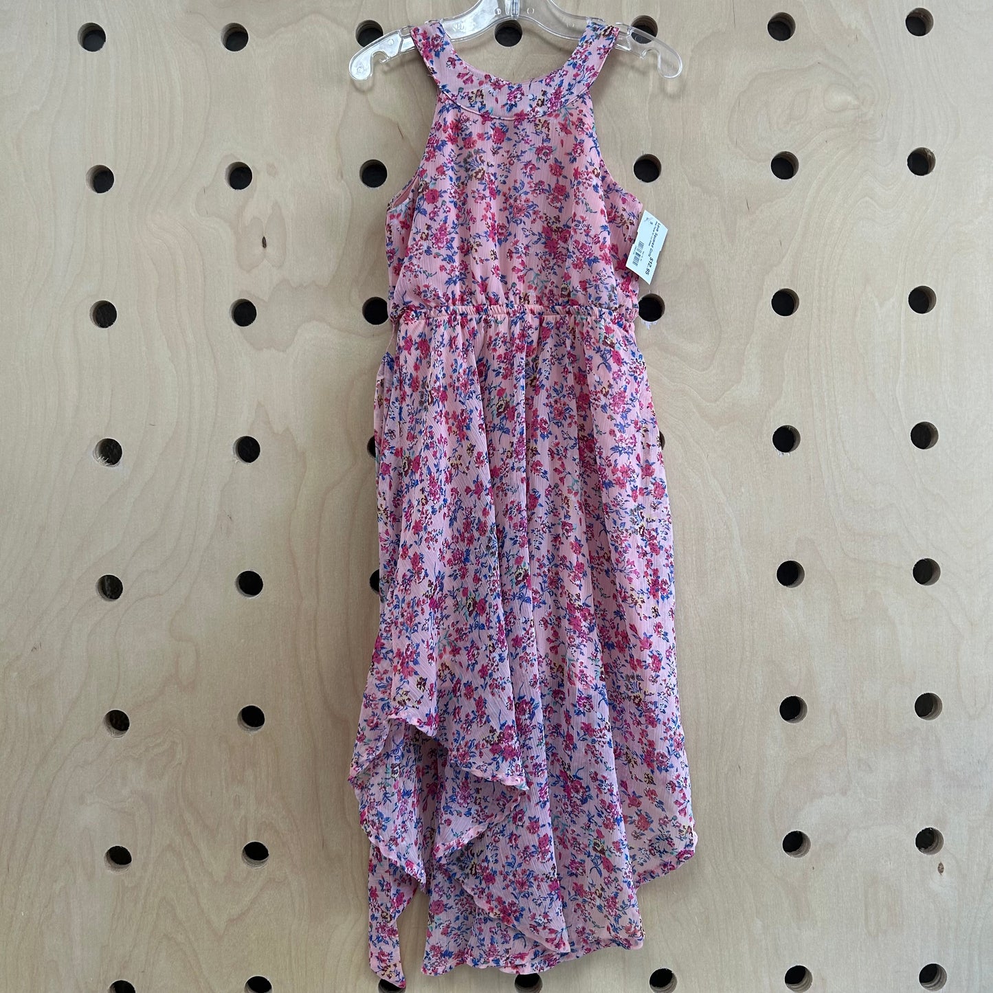 Pink Floral Hi-Lo Dress