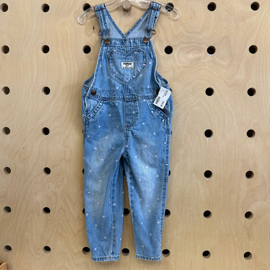 Denim Hearts Overalls