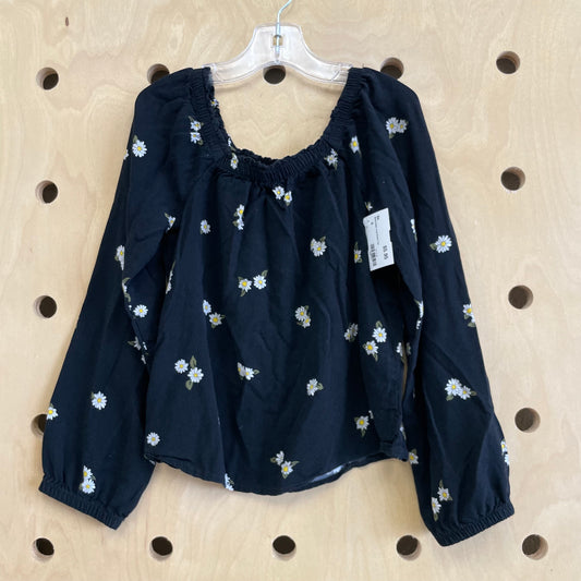 Black Daisy Long Sleeve Top