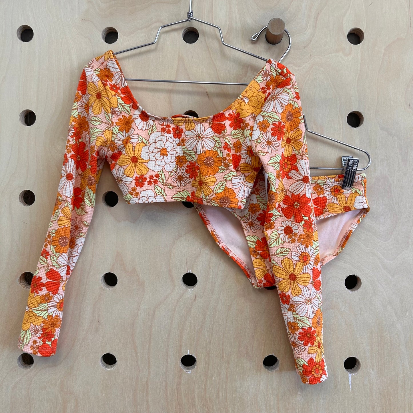 Peach Floral 2pc. Swimsuit