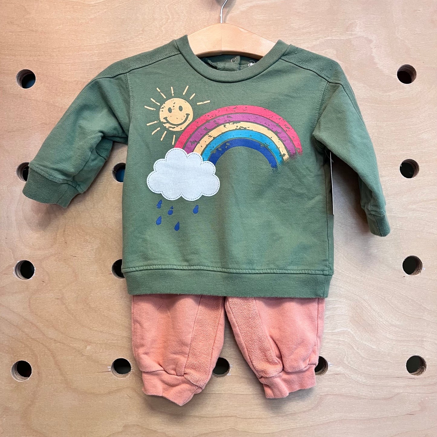 Green & Peach Rainbow Outfit