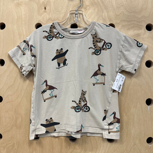 Tan Wheelie Sports Animals Tee
