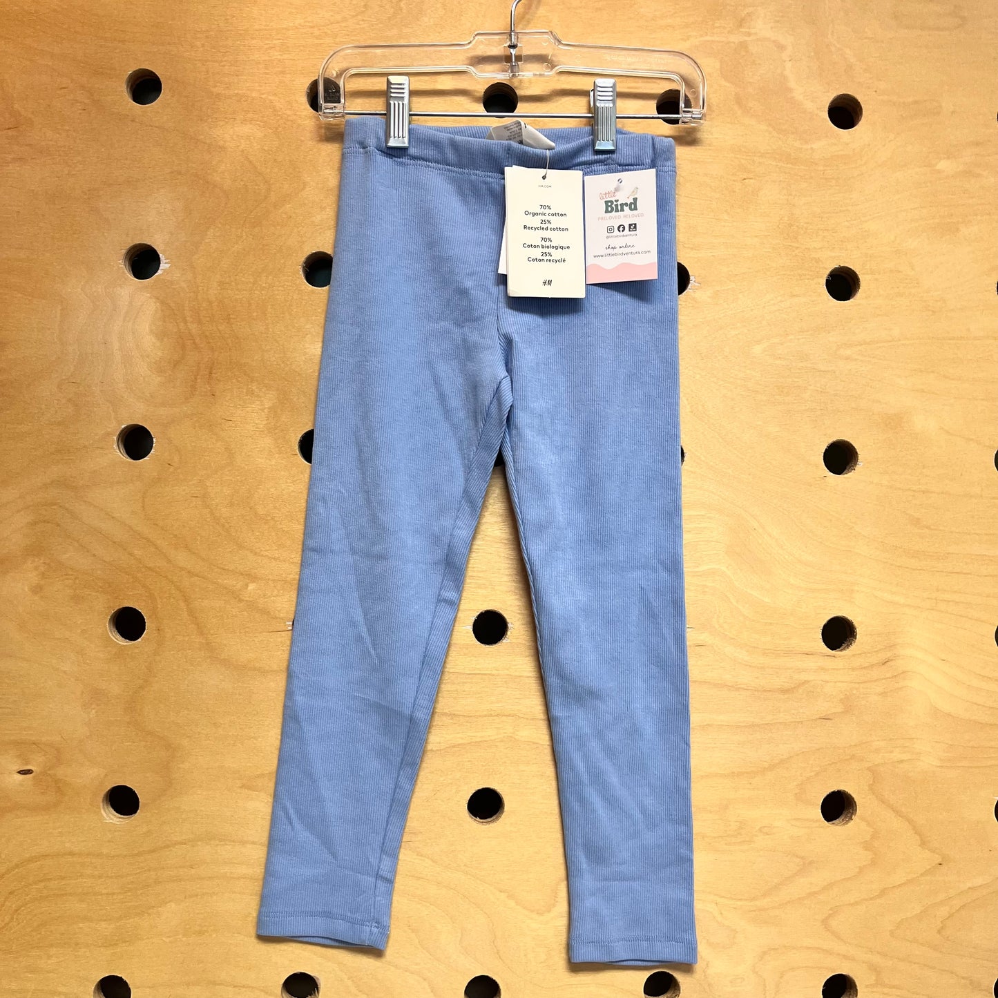 Organic Blue Ribbed Leggings NEW!