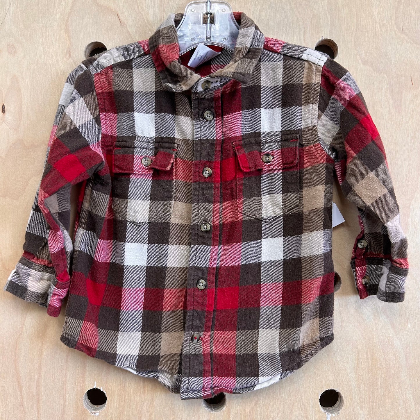 Brown & Red Plaid Flannel