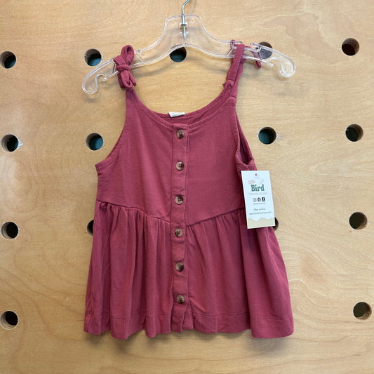 Pink Bamboo Button Tank