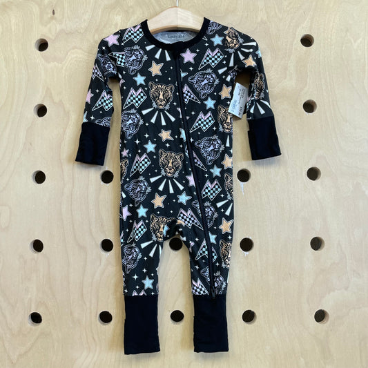 Black Cool Cats Bamboo Zippy