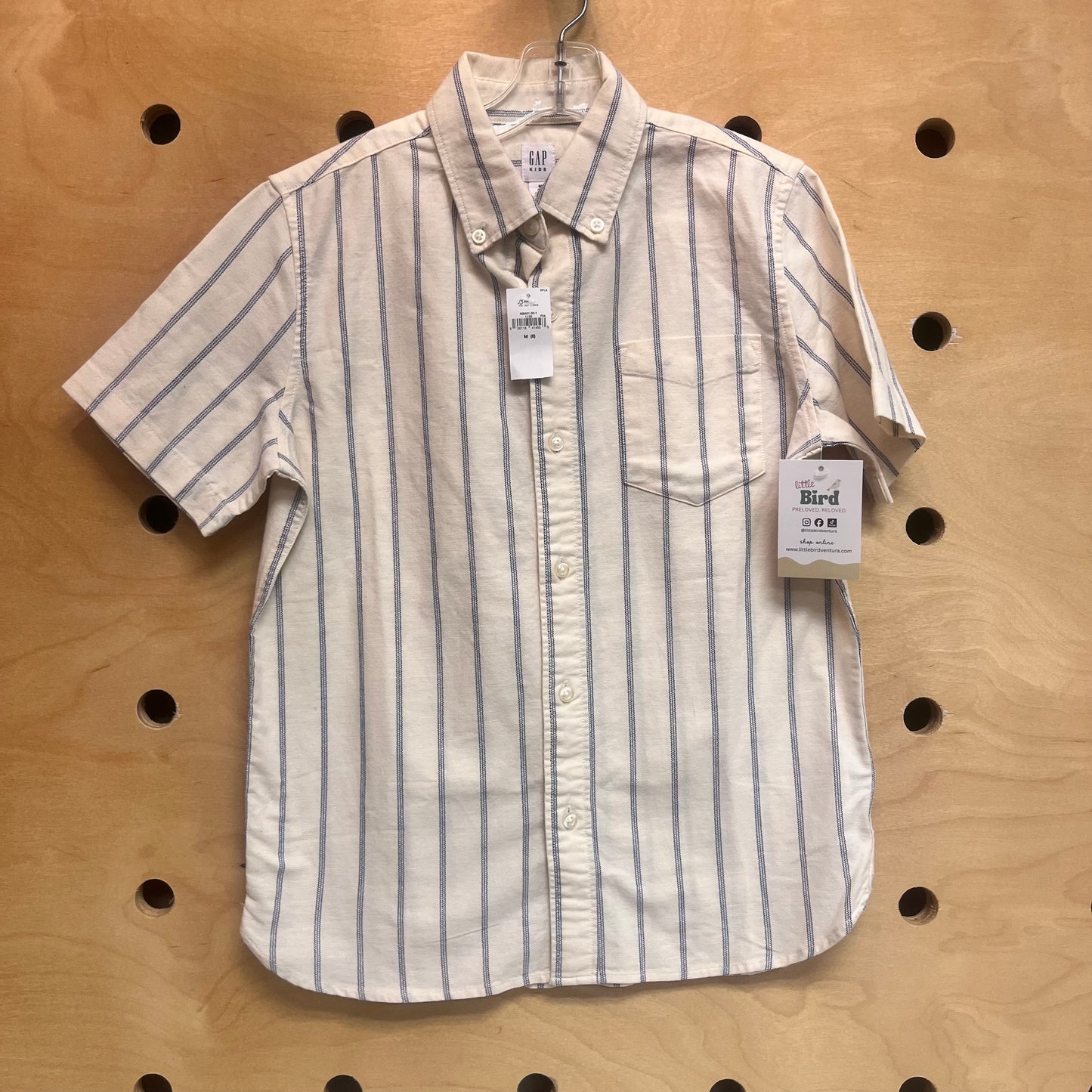 Cream & Blue Striped Button Up NEW!