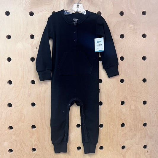 Black Thermal Snap Romper NEW!