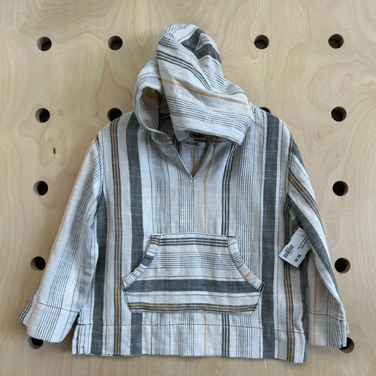 Beige Striped Hoodie Shirt