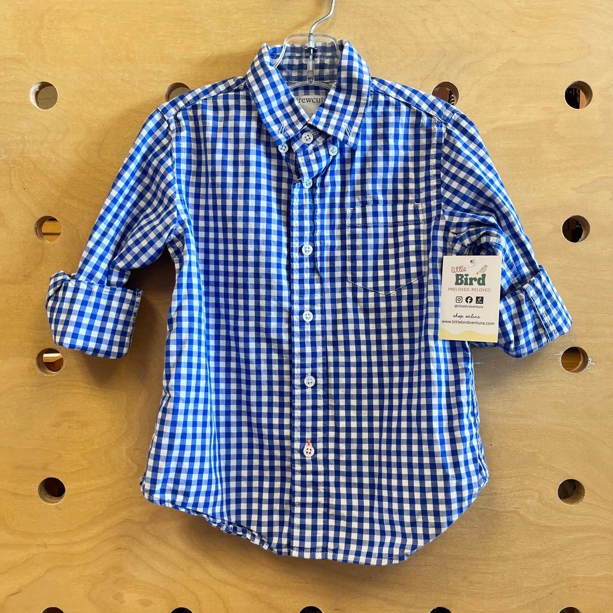 Blue/White Plaid Button Up