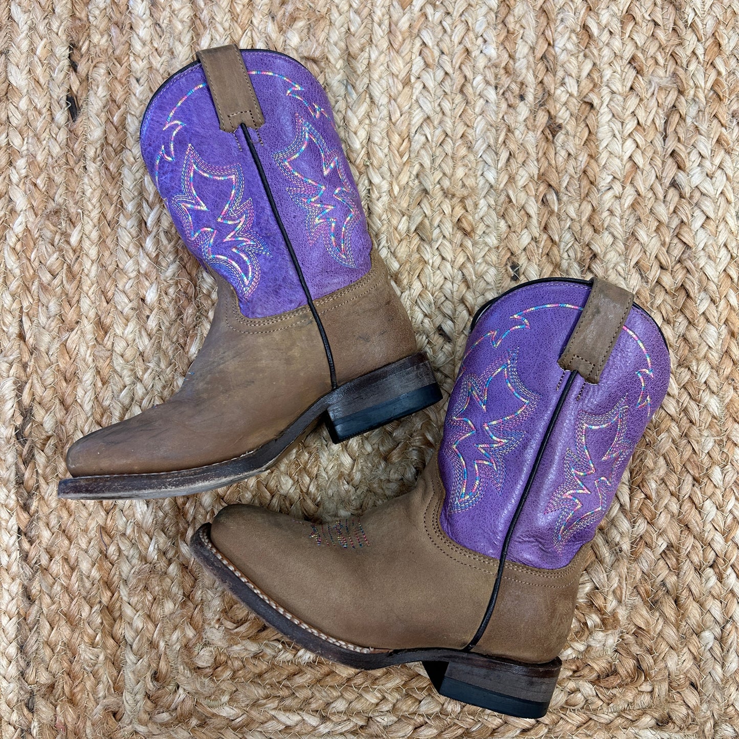 Purple & Tan Cowgirl Western Boots
