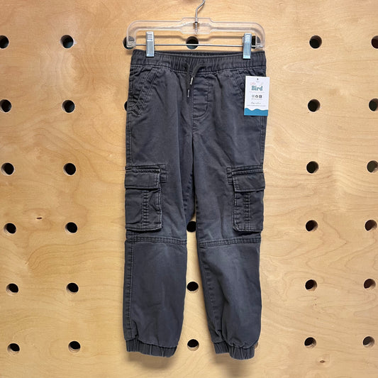 Grey Cargo Drawstring Joggers