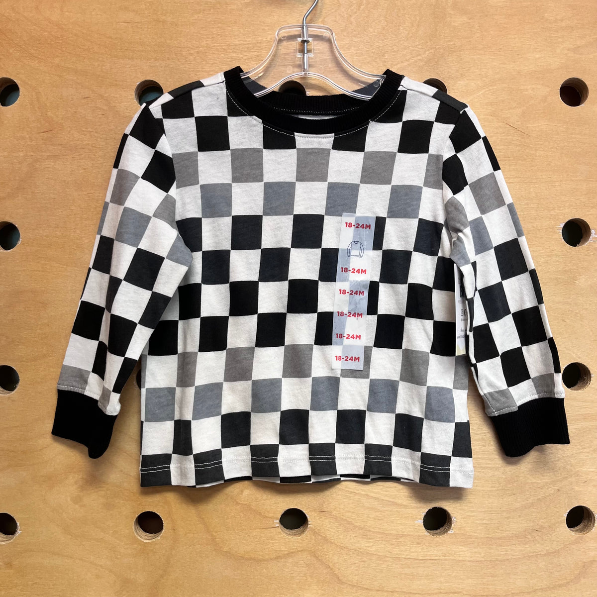 Black/White Checkered Long Sleeve NEW!