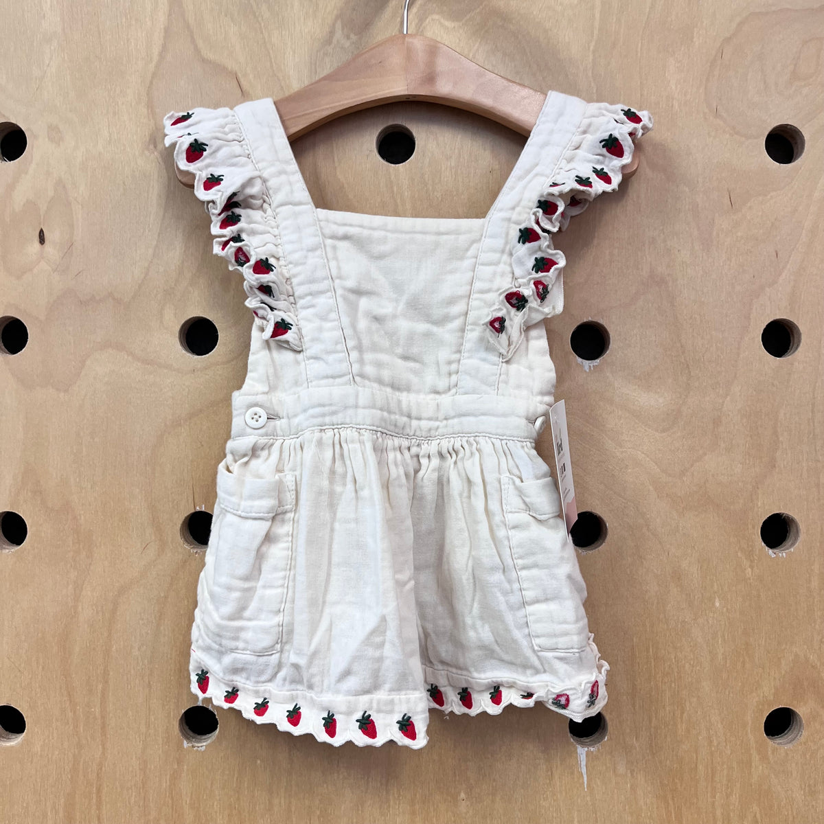 White Strawberries Cotton Dress
