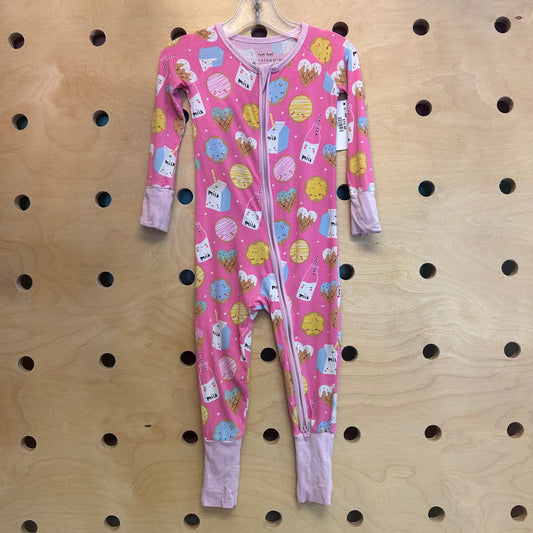 Pink Doughnuts/Milk Bamboo Zippy